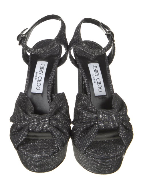 Jimmy Choo Animal Print Glitter Accents Sandals