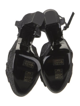 Jimmy Choo Animal Print Glitter Accents Sandals