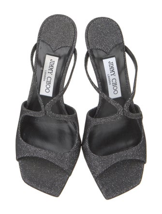 Jimmy Choo Animal Print Glitter Accents Slides