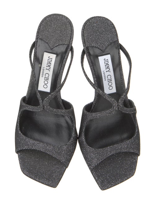 Jimmy Choo Animal Print Glitter Accents Slides