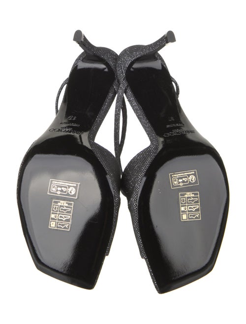 Jimmy Choo Animal Print Glitter Accents Slides