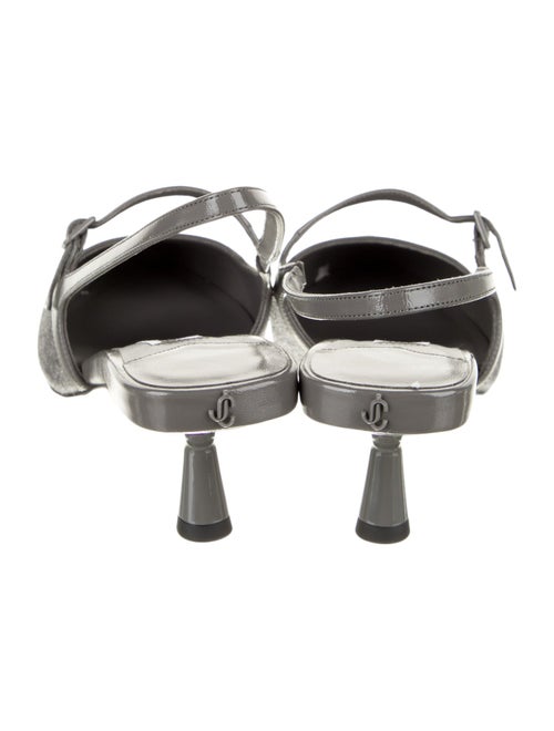 Jimmy Choo Felt Leather Trim Embellishment Slingback Pumps