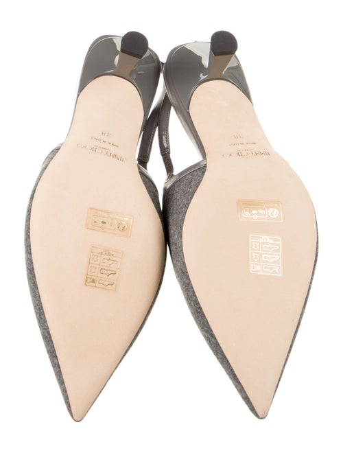 Jimmy Choo Felt Leather Trim Embellishment Slingback Pumps