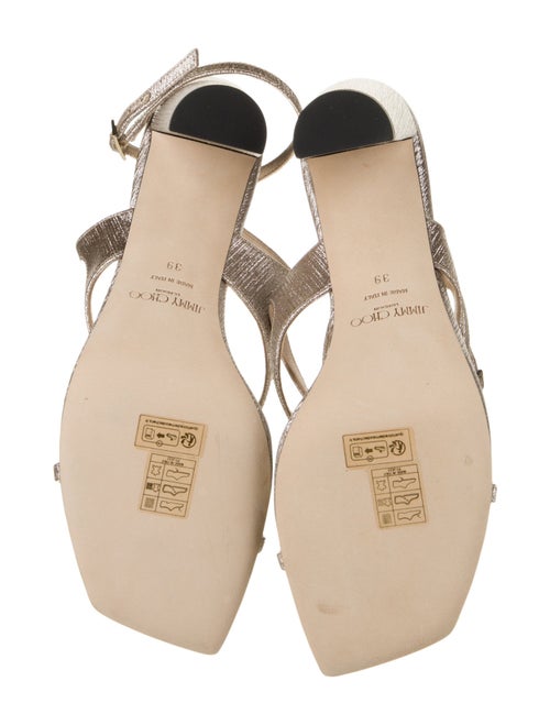 Jimmy Choo Canvas Glitter Accents Sandals