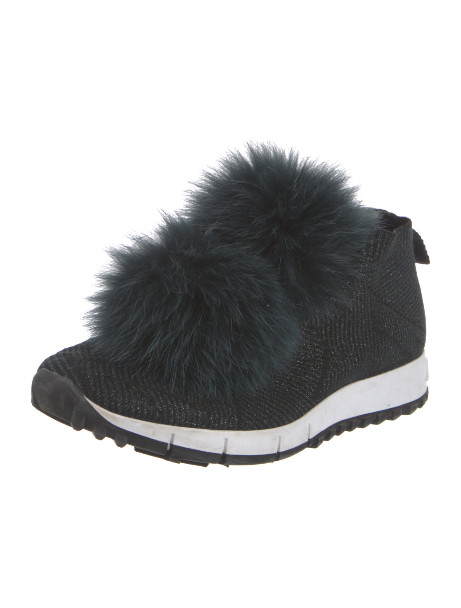 Jimmy Choo Fur Trim Sneakers