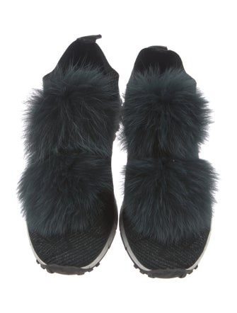 Jimmy Choo Fur Trim Sneakers
