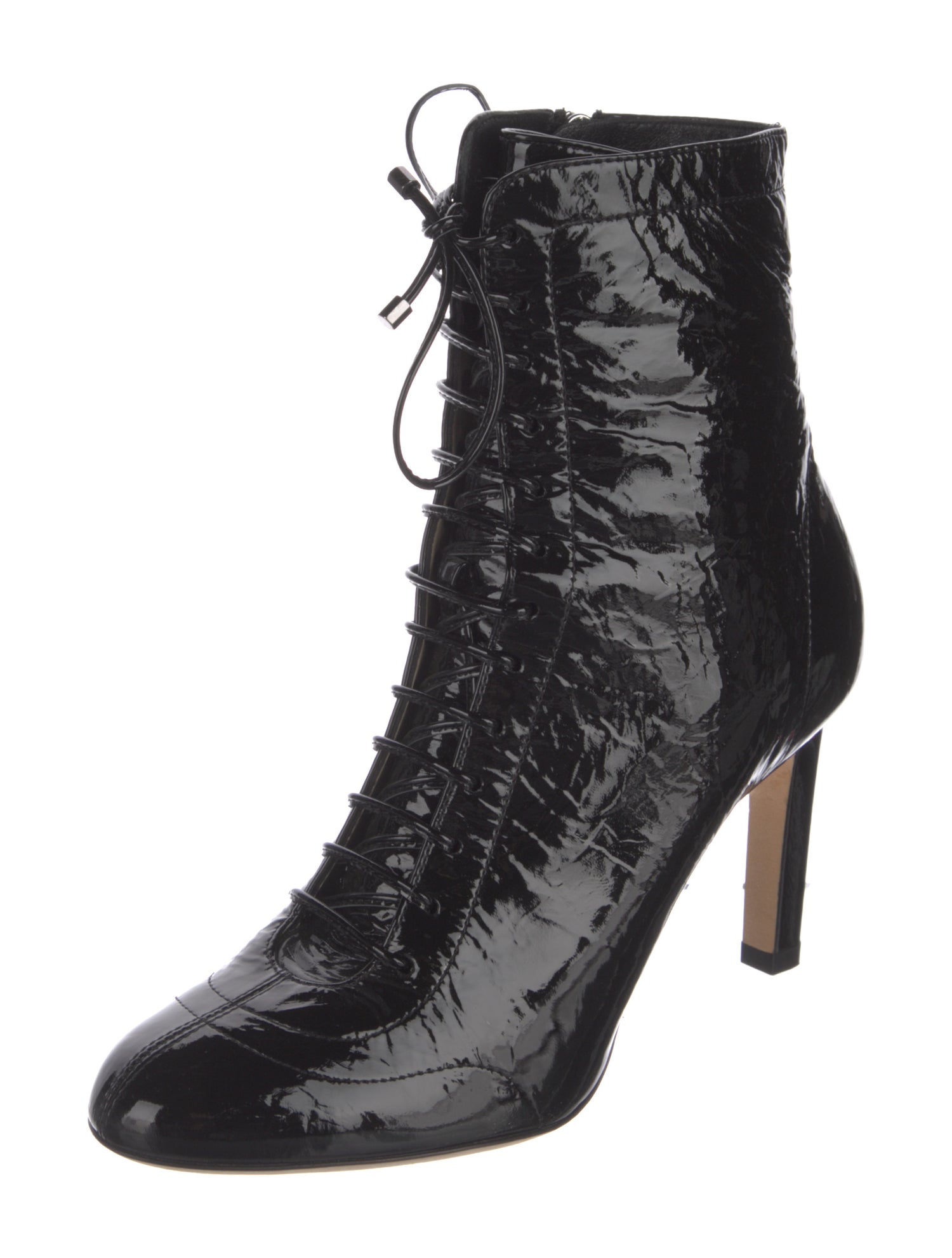 Jimmy Choo Patent Leather Lace-Up Boots
