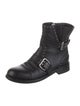 Jimmy Choo Leather Studded Accents Moto Boots