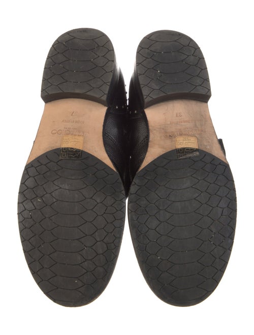 Jimmy Choo Leather Studded Accents Moto Boots