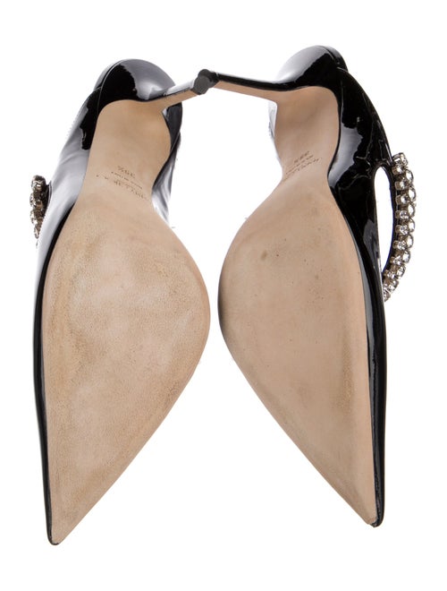 Jimmy Choo Patent Leather Crystal Embellishments Mules