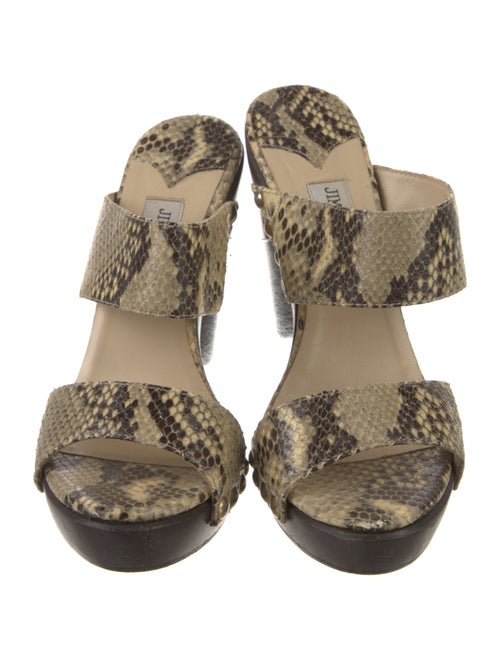 Jimmy Choo Embossed Leather Animal Print Slides