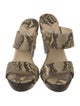 Jimmy Choo Embossed Leather Animal Print Slides