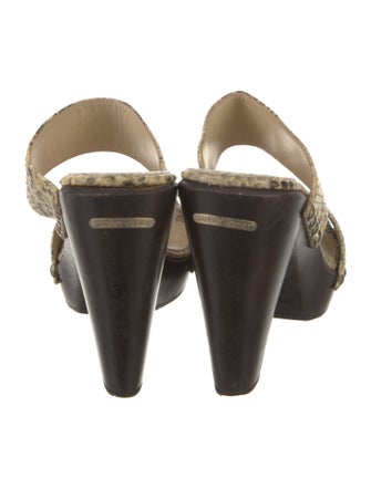 Jimmy Choo Embossed Leather Animal Print Slides