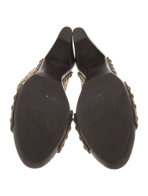 Jimmy Choo Embossed Leather Animal Print Slides