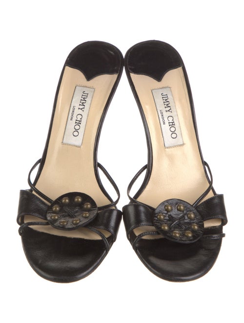 Jimmy Choo Leather Studded Accents Slides