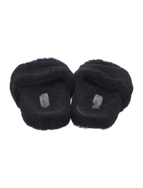Jimmy Choo Faux Pearl Accents Shearling Slides