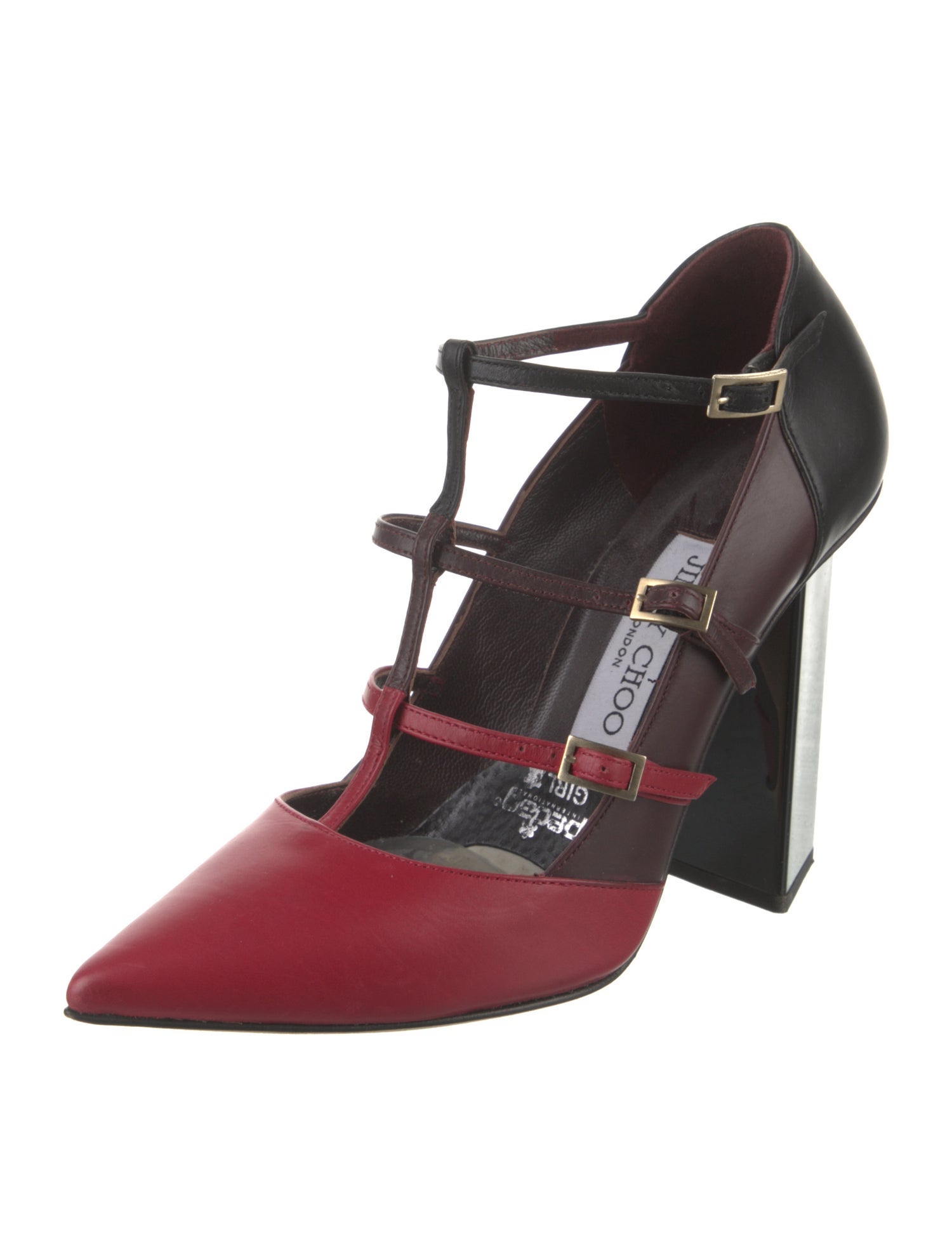 Jimmy Choo Leather T-Strap Pumps