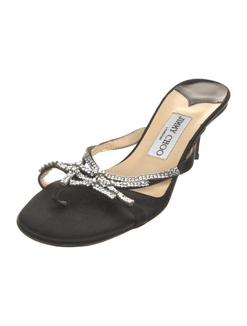 Jimmy Choo Satin Crystal Embellishments Slides