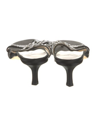 Jimmy Choo Satin Crystal Embellishments Slides