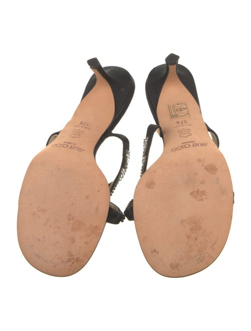 Jimmy Choo Satin Crystal Embellishments Slides