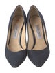 Jimmy Choo Canvas Leather Trim Embellishment Pumps