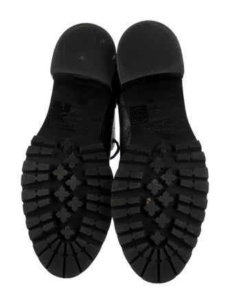 Jimmy Choo Leather Crystal Embellishments Combat Boots