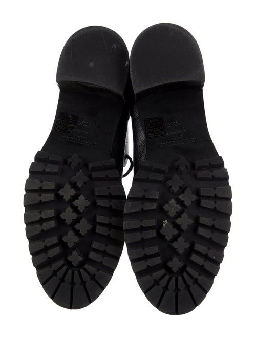 Jimmy Choo Leather Crystal Embellishments Combat Boots