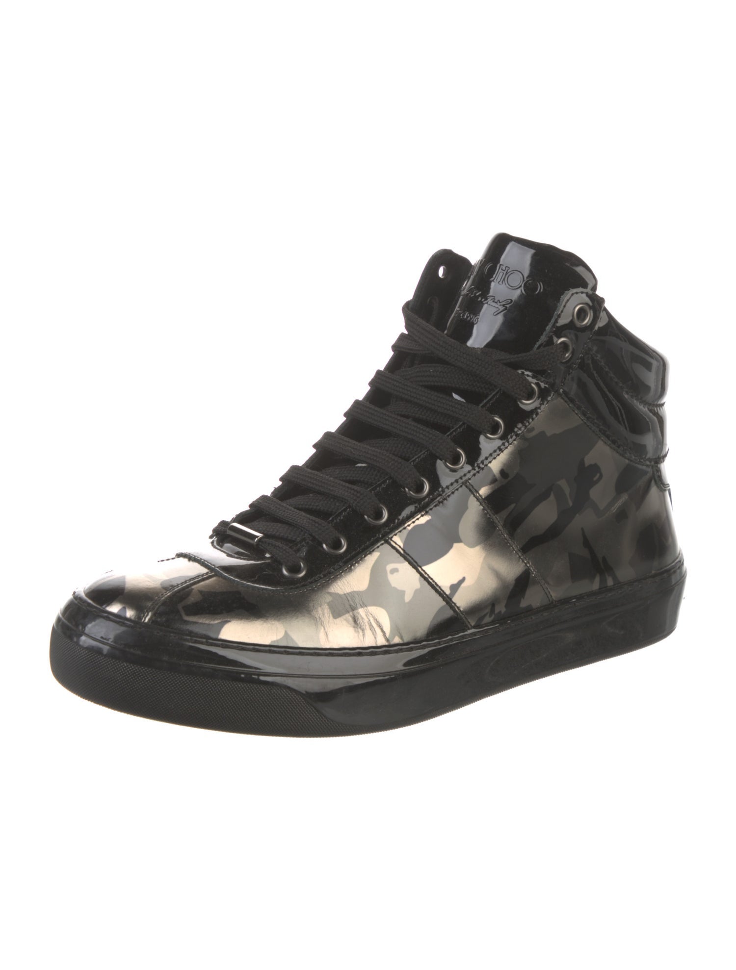 Jimmy Choo Patent Leather Printed Sneakers