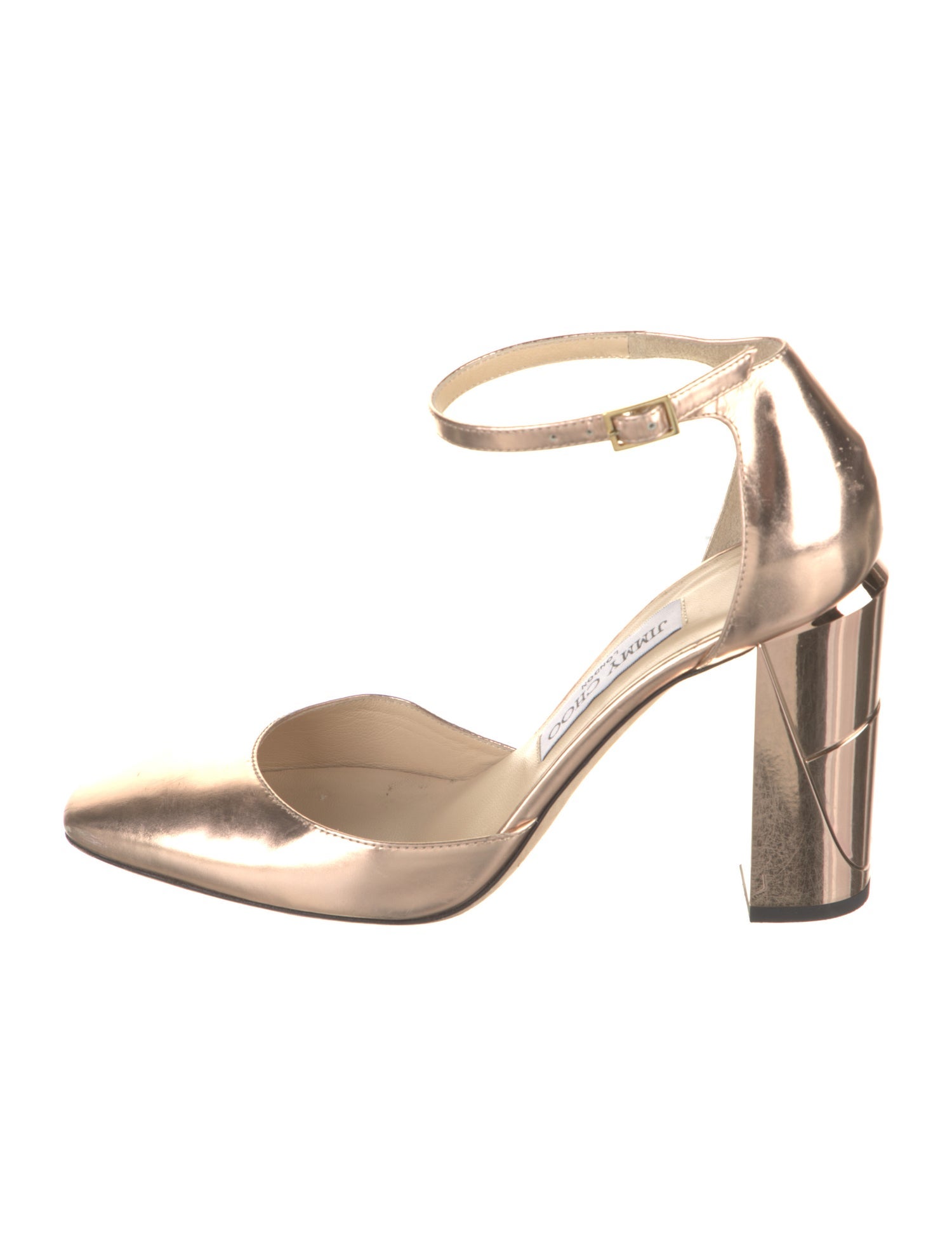 Jimmy Choo Patent Leather Leather Trim Embellishment D'Orsay Pumps