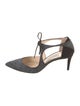 Jimmy Choo Suede Colorblock Pattern T-Strap Pumps