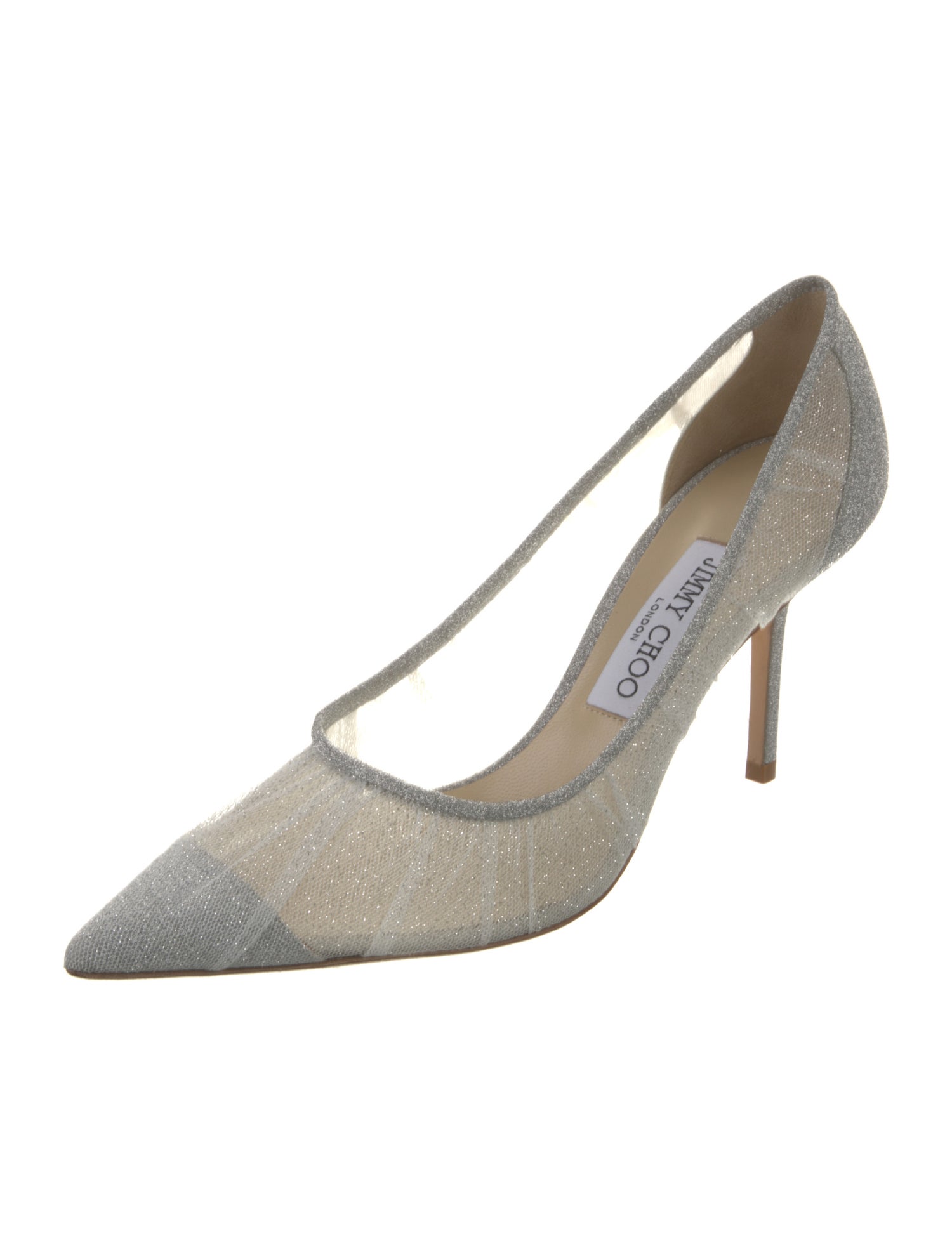 Jimmy Choo Glitter Mesh Accents Pumps