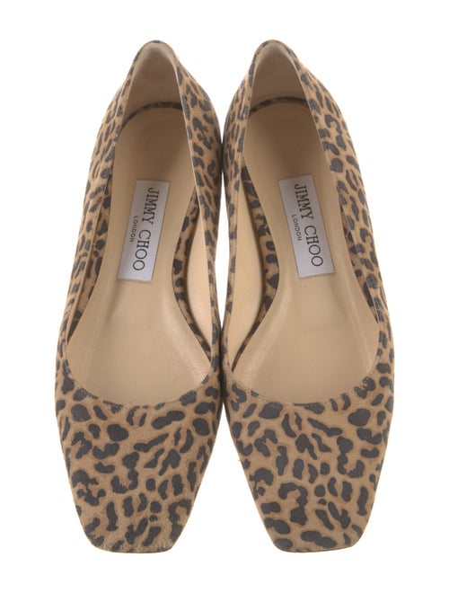 Jimmy Choo Suede Animal Print Flats