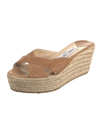 Jimmy Choo Leather Animal Print Espadrilles