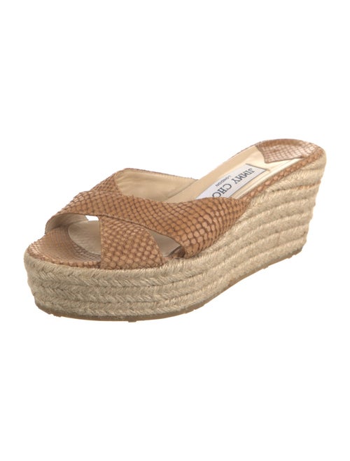 Jimmy Choo Leather Animal Print Espadrilles