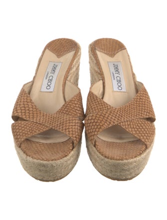 Jimmy Choo Leather Animal Print Espadrilles