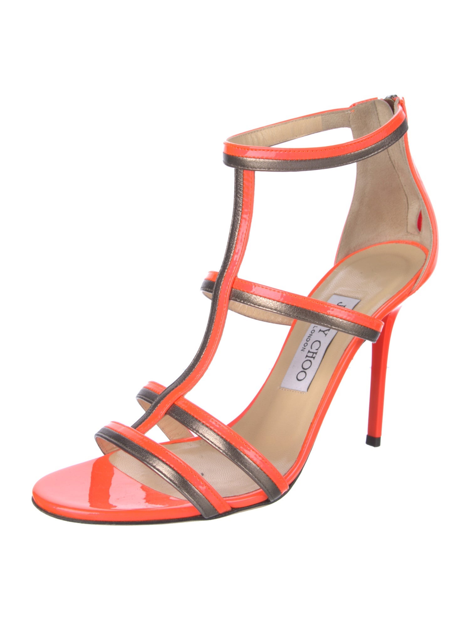 Jimmy Choo Patent Leather T-Strap Sandals
