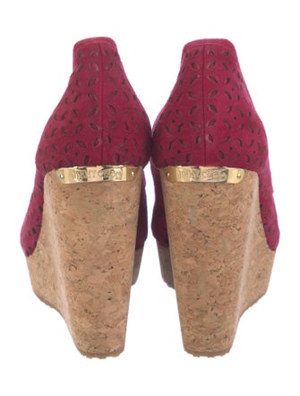 Jimmy Choo Suede Lasercut Accents Slingback Sandals