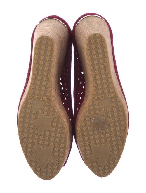 Jimmy Choo Suede Lasercut Accents Slingback Sandals