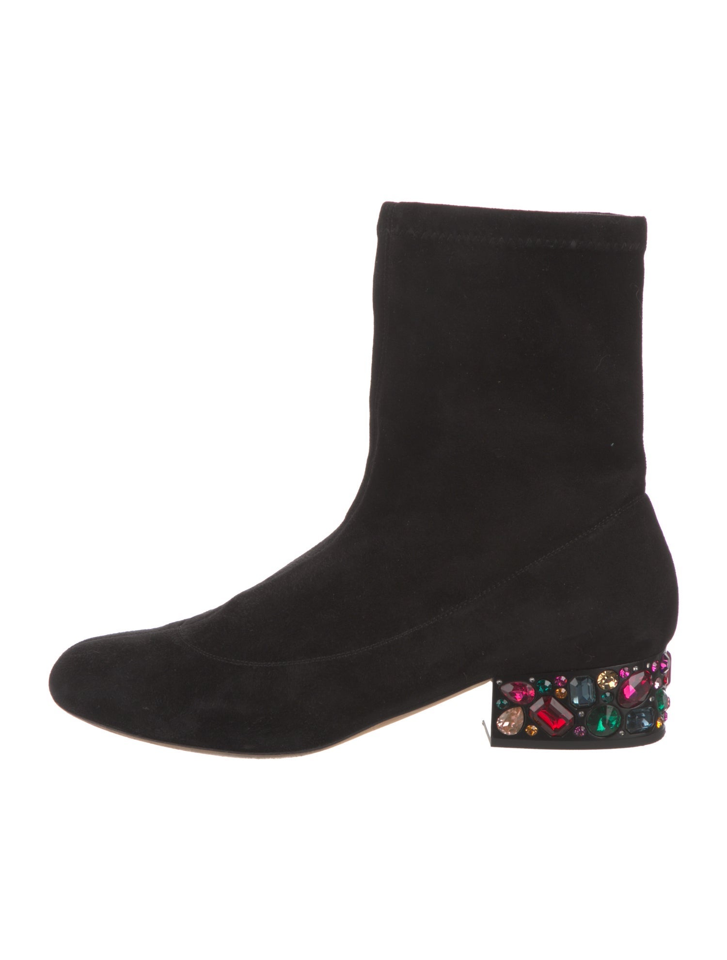 Jimmy Choo Suede Crystal Embellishments Sock Boots