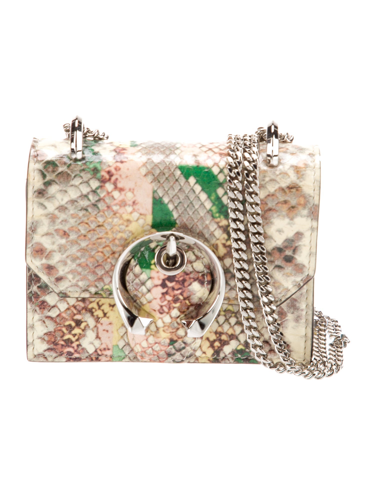 Jimmy Choo Embossed Leather Mini Paris Snakeskin