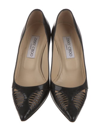 Jimmy Choo Patent Leather Cutout Accent Pumps