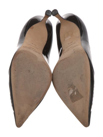 Jimmy Choo Patent Leather Cutout Accent Pumps