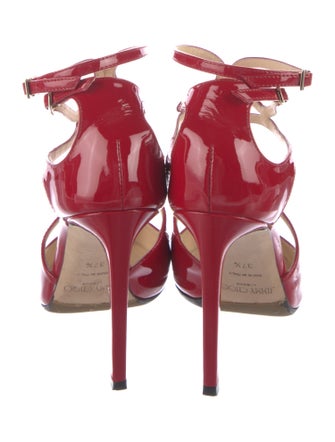 Jimmy Choo Patent Leather Cutout Accent Pumps