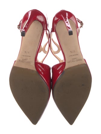 Jimmy Choo Patent Leather Cutout Accent Pumps