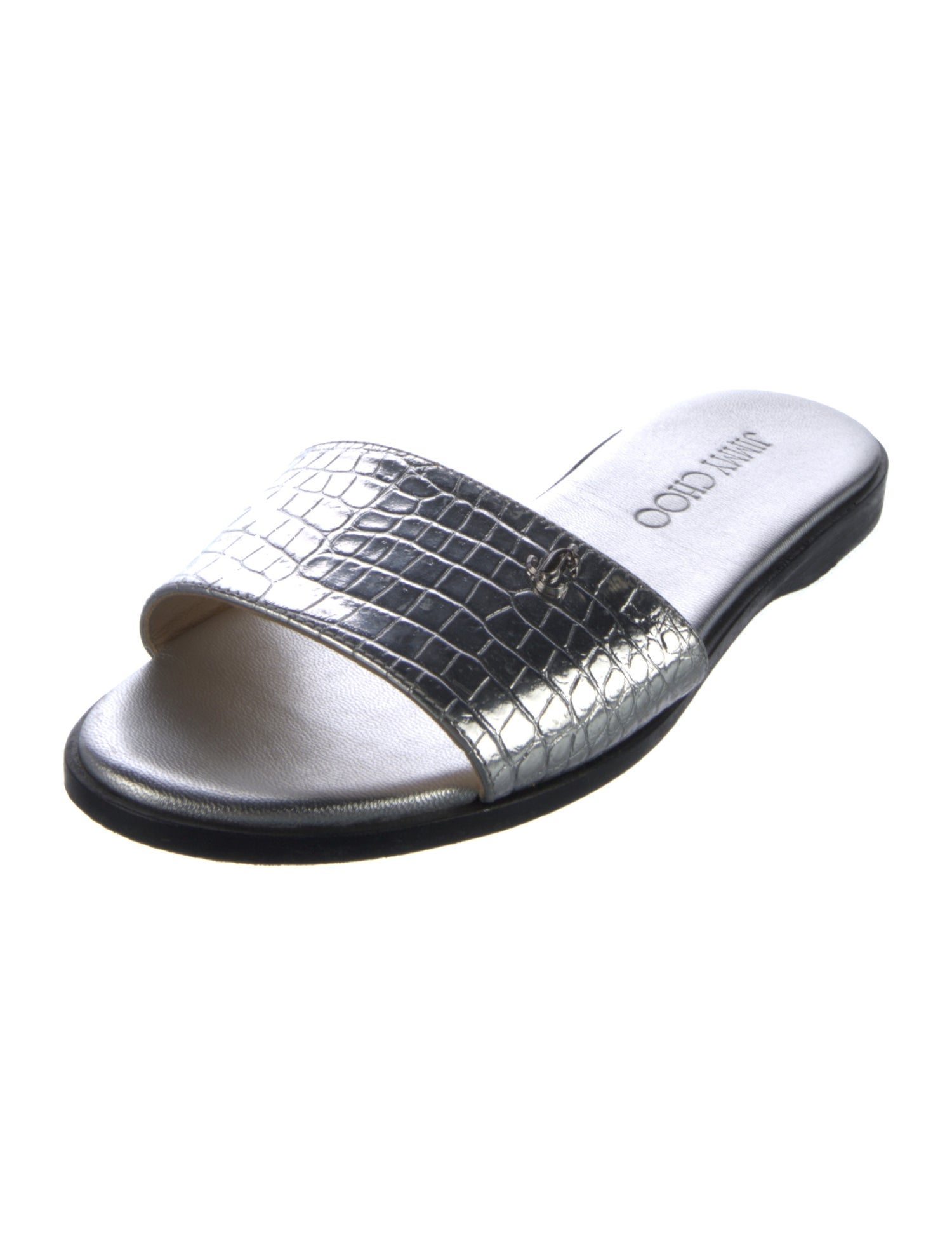 Jimmy Choo Embossed Leather Slides