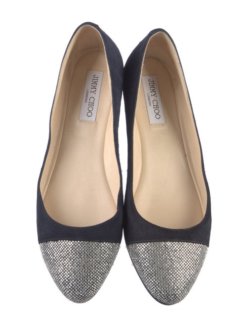Jimmy Choo Suede Crystal Embellishments Flats