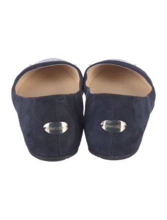 Jimmy Choo Suede Crystal Embellishments Flats