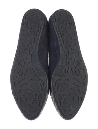Jimmy Choo Suede Crystal Embellishments Flats