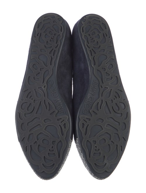 Jimmy Choo Suede Crystal Embellishments Flats