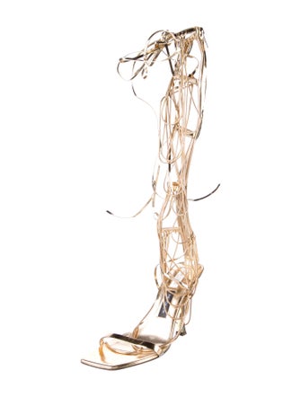 Jimmy Choo x Mugler Leather Gladiator Sandals